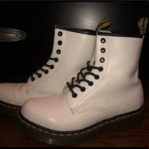 White Dr. Martens Boots